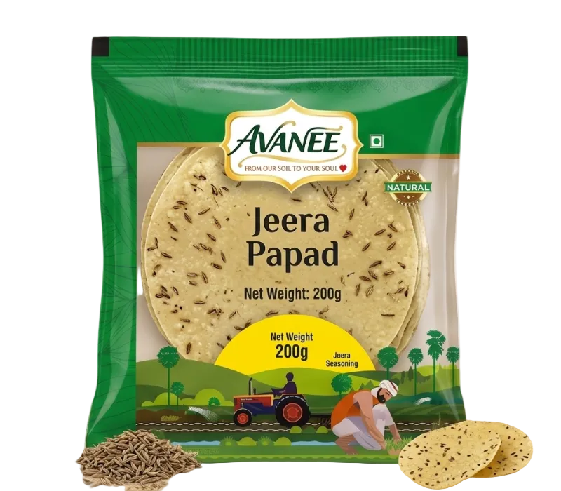 AVANEE Khichiya Rice Papad Jeera 200g pack of traditional cumin chawal papad