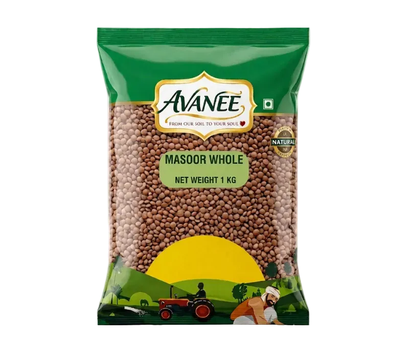 AVANEE Premium Masoor Whole 1 KG Sabut Masoor Dal package
