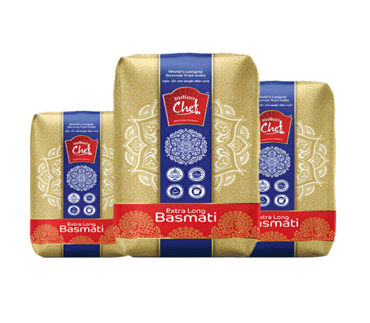Premium Indian Chef extra long basmati rice for authentic Indian dishes