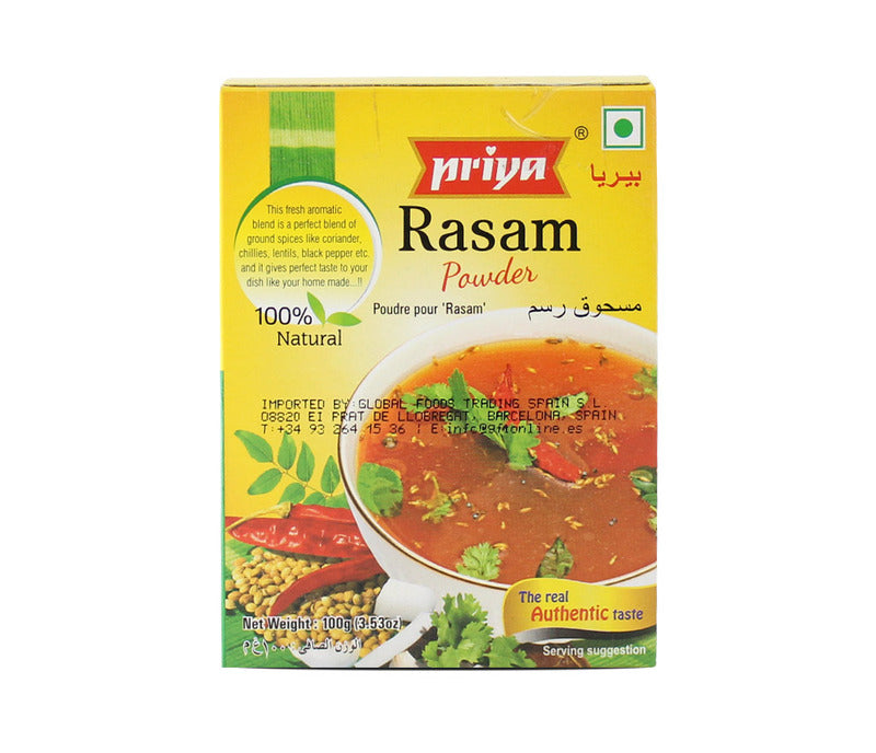 Priya rasam powder 100g pack – authentic South Indian spice mix for tangy and flavorful rasam soup