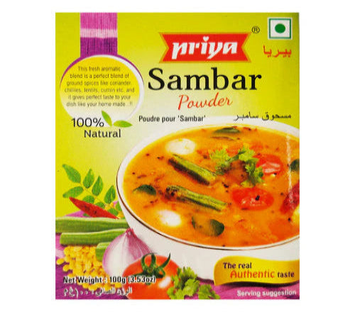 Priya sambar powder 100g pack – traditional South Indian spice mix for aromatic and flavorful sambar