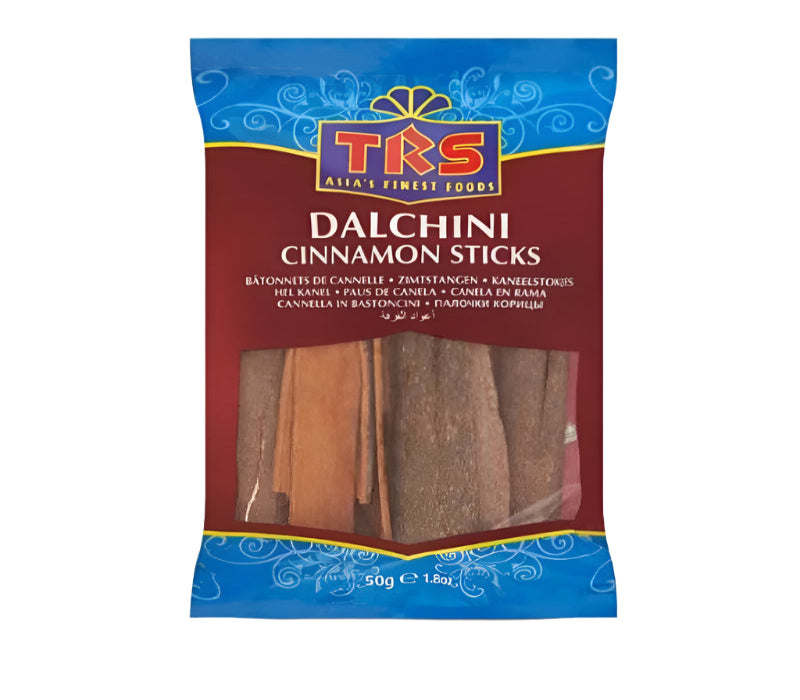 TRS dalchini sticks 50g – aromatic cinnamon sticks for biryani, Indian curries, desserts, and beverages
