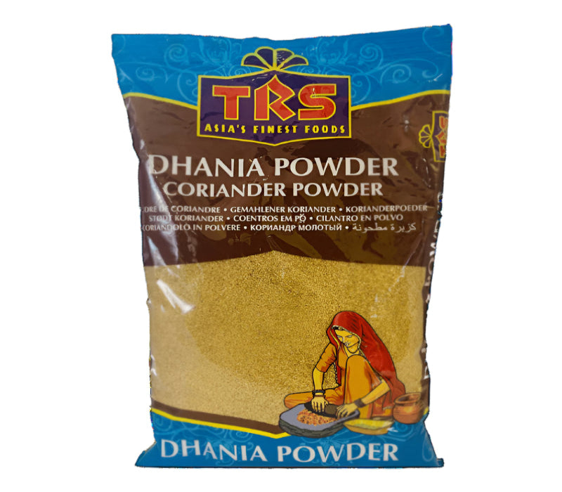 TRS dhania powder 100g – aromatic ground coriander for enhancing flavor in Indian curries, sabzis, and spice blends