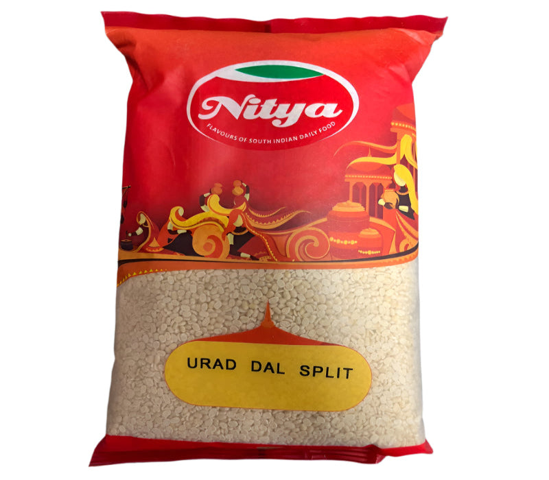 Nitya urad dal 1kg pack – split black gram rich in protein, ideal for dosa, idli, and Indian curries