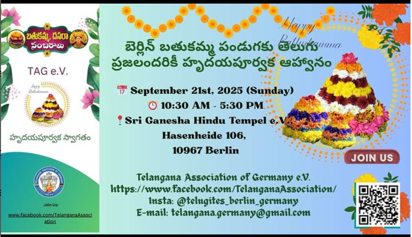 Celebrating Bathukamma & Dasara in Berlin: Festivals Full of Color and Tradition