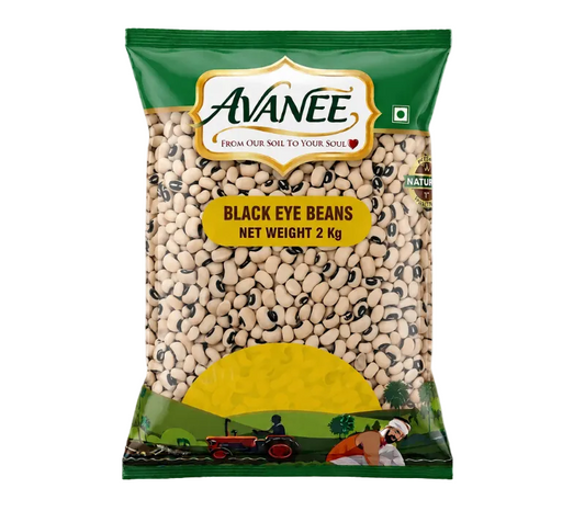 AVANEE Premium Black Eye Beans 2 KG Lobiya family pack package