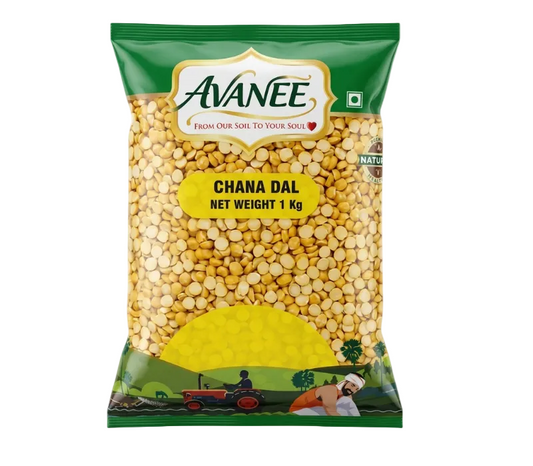 AVANEE Premium Chana Dal 1 KG Split Bengal Gram package