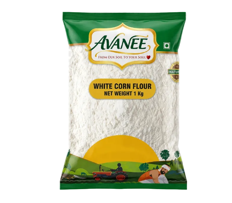 AVANEE Pure White Corn Flour 1 KG White Makki Ka Atta package