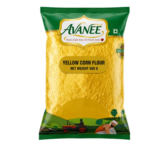 AVANEE Pure Yellow Corn Flour 500 G Yellow Makki Ka Atta package