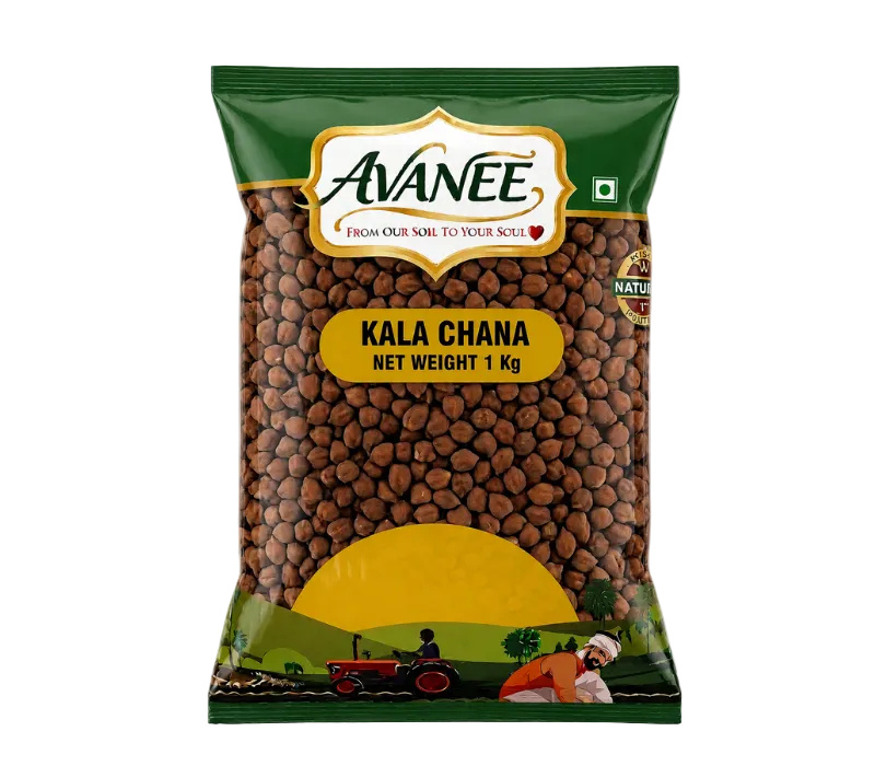 AVANEE Premium Kala Chana 1 KG Black Chickpeas Desi Chana package