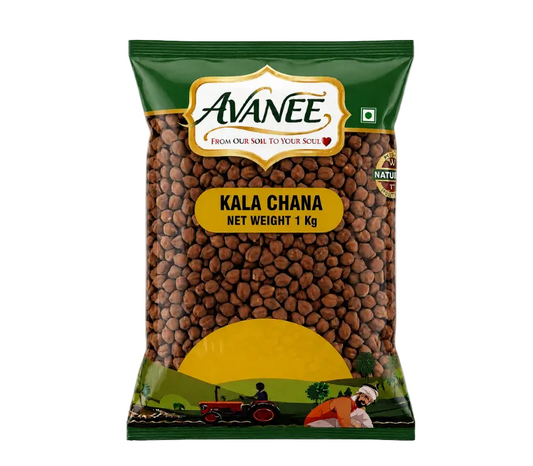 AVANEE Premium Kala Chana 1 KG Black Chickpeas Desi Chana package