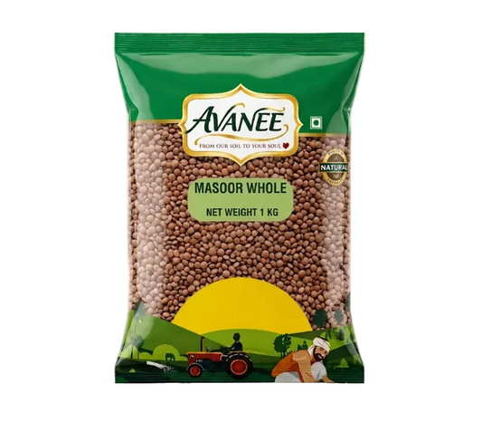 AVANEE Premium Masoor Whole 1 KG Sabut Masoor Dal package