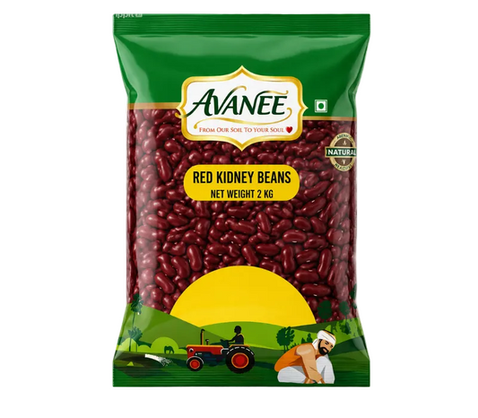 AVANEE Premium Red Kidney Beans 2 KG Rajma family pack package