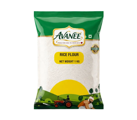AVANEE Pure Rice Flour 1 KG Chawal Ka Atta package