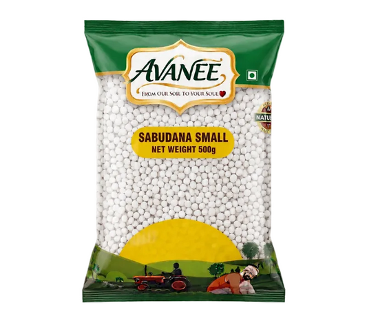 AVANEE Small Sabudana 500 G Mini Tapioca Pearls package