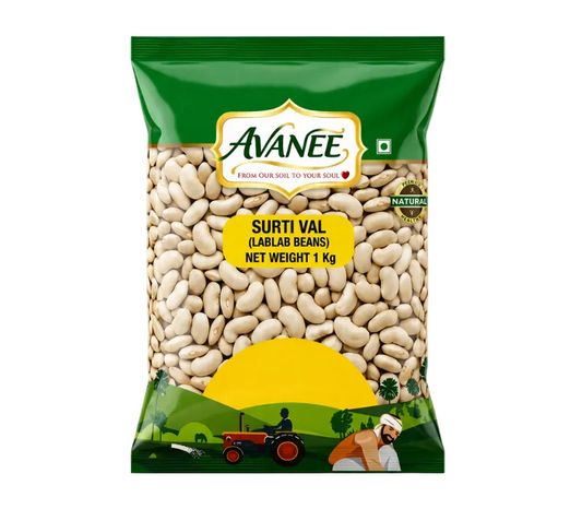 AVANEE Premium Surti Val 1 KG Lablab Beans Field Beans package