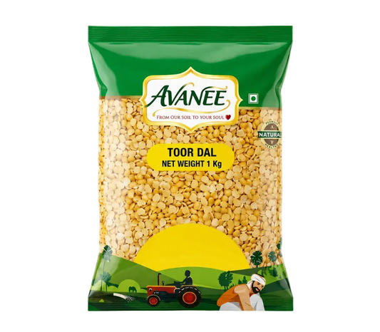 AVANEE Premium Toor Dal 1 KG Split Yellow Pigeon Peas package