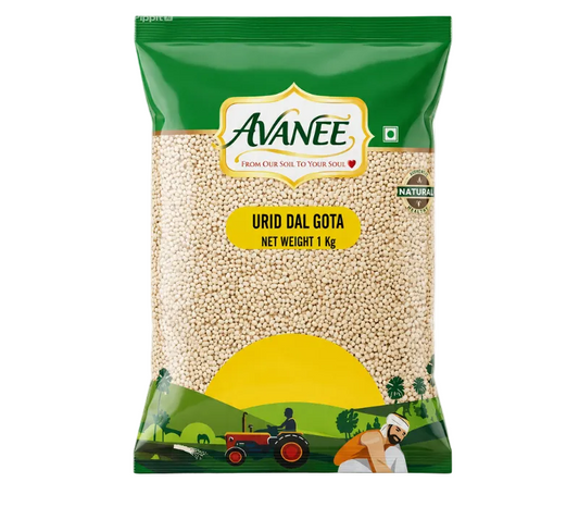 AVANEE Premium Urid Dal Gota White 1 KG Whole Urad package