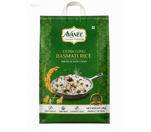 AVANEE Golden Sella Extra Long Basmati Rice 5kg bag front packaging with premium golden grains and brand logo