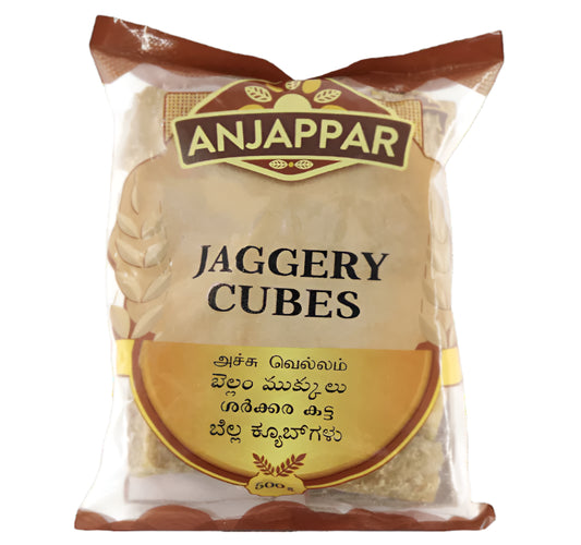 Anjappar Jaggery Cubes Natural – 500g | Pure & Unrefined Sweetener for Healthy Cooking