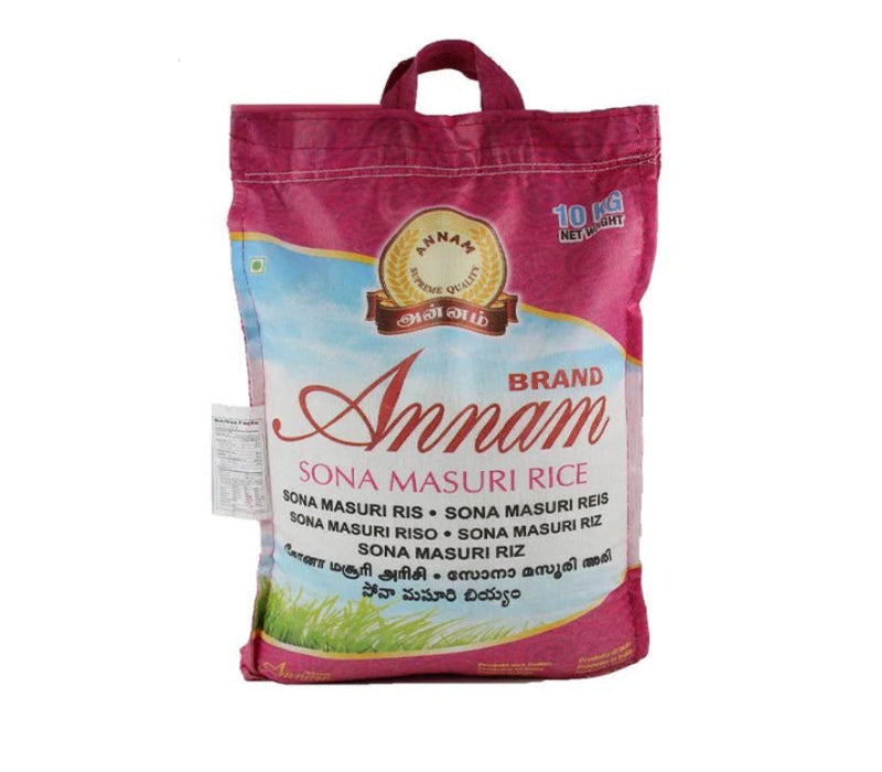 Annam Sona Masoori rice 10 kg – premium quality, aromatic and long-grain rice, perfect for biryani, pilaf, and other traditional Indian dishes, available for purchase in Germany
