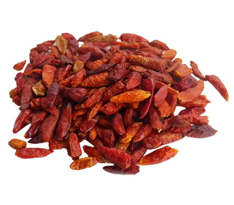 Whole birds eye chilli – fiery hot whole red chillies for adding intense heat to Indian curries, chutneys, and spice blends
