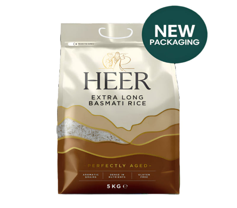 HEER Extra Long Basmati Rice 5kg – Aromatic Indian Basmati for Biryani & Pulao | AnuHita Groceries