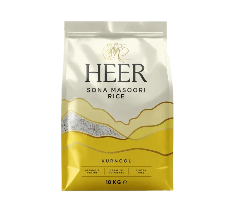 Heer Sona Masoori Rice 10kg bag packaging front view
