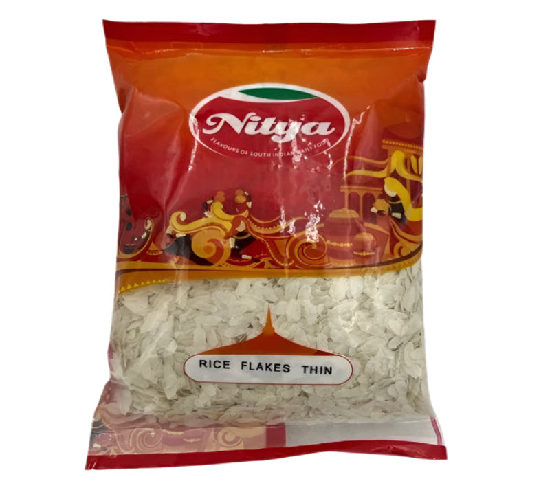 Thin white poha 400g pack – Indian rice flakes for breakfast recipes like aval upma and chivda