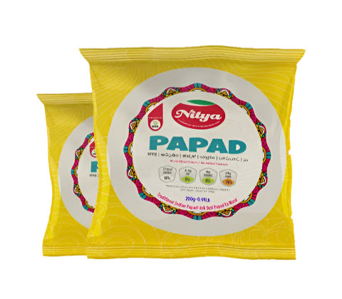 Plain papad 200g pack – crispy and light Indian snack made from lentil flour