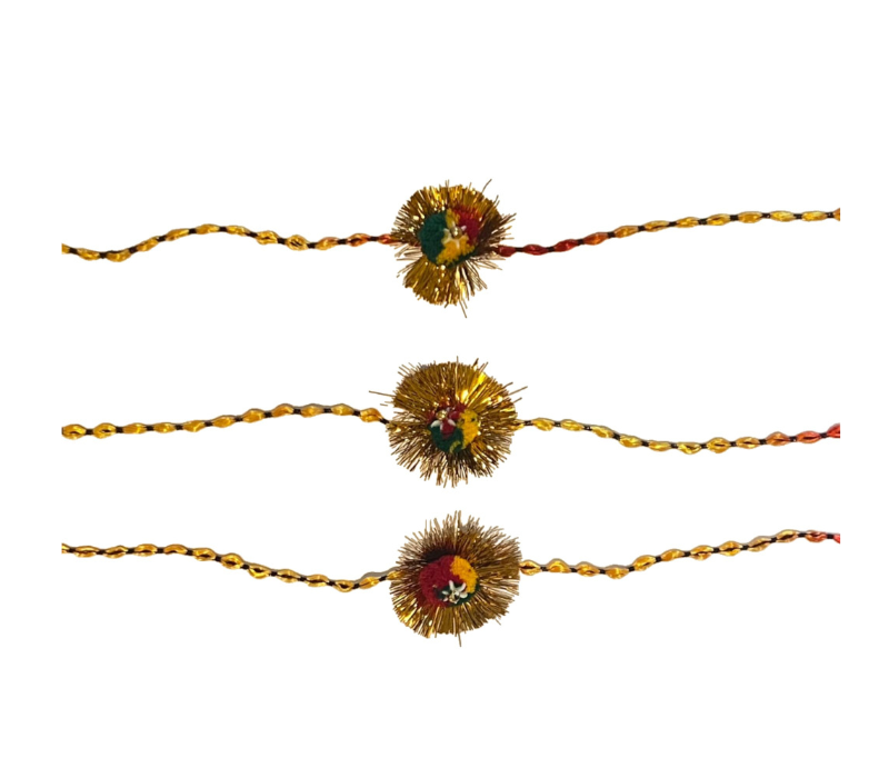 Handmade Glitter Thread Rakhis – Color, Sparkle & Soul