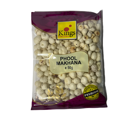 Kings Phool Makhana 50g – Healthy and Crunchy Fox Nuts from AnuHita Groceries, perfect for snacking, keto-friendly, protein-rich