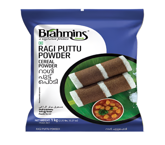 Brahmins Ragi Puttu Podi 1Kg – Gluten-Free Finger Millet Flour for Kerala Breakfast